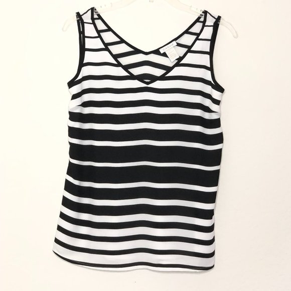 Cache Stripe Knit Sleeveless Sweater Top BF - Picture 1 of 6